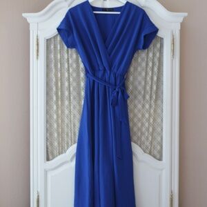 Royal Blue Maxi Dress with Sash